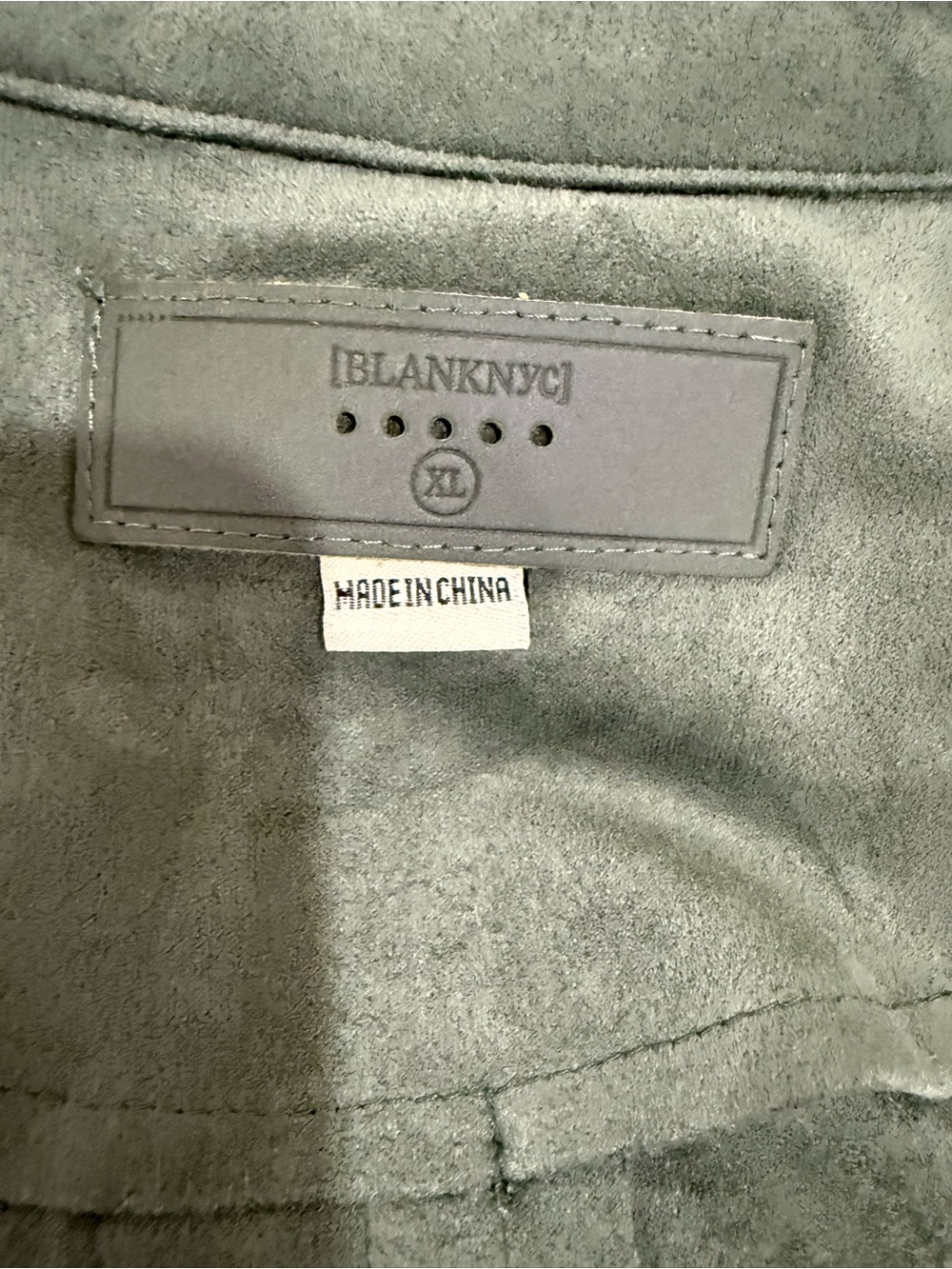 BLANKNYC Olive Green Faux Suede Draped Open Front Drawstring Jacket XL EUC - Picture 12 of 12
